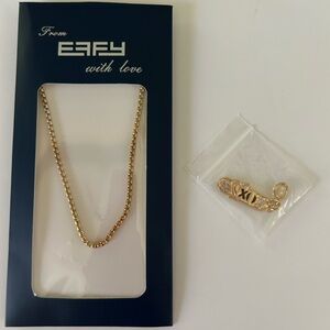 Effy Goldtone Necklace with XO charm with stones